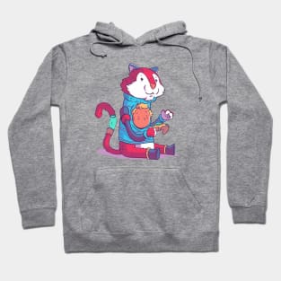 Gamer Cat // Funny Animals Playing Video Games Hoodie